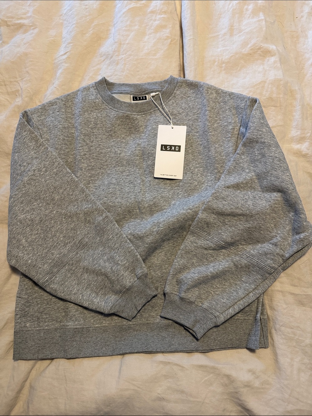 NWT LSKD Full Form Fleece Sweater Marl Grey Womens Size Small